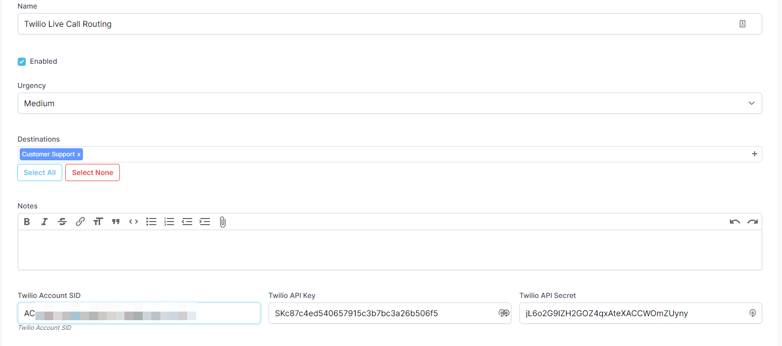 Twilio Live Call Routing